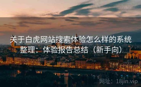 关于白虎网站搜索体验怎么样的系统整理：体验报告总结（新手向）