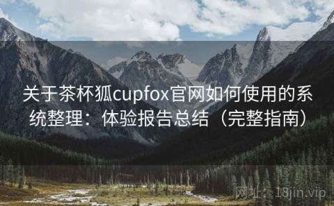 关于茶杯狐cupfox官网如何使用的系统整理：体验报告总结（完整指南）