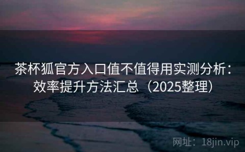 茶杯狐官方入口值不值得用实测分析：效率提升方法汇总（2025整理）