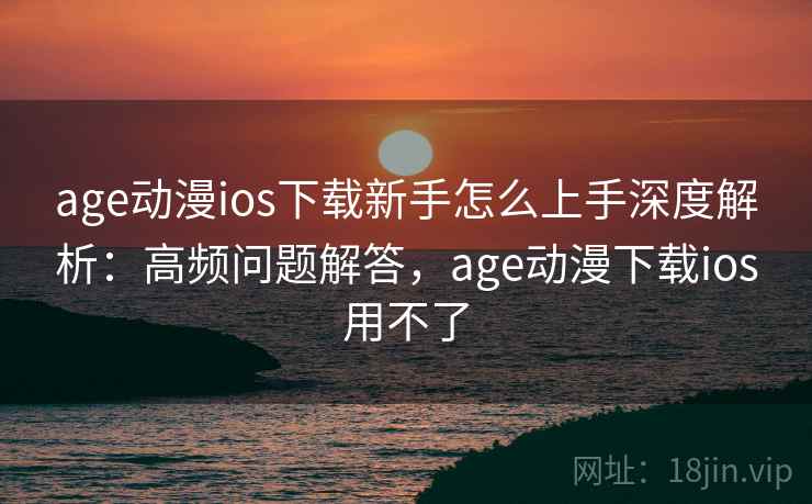 age动漫ios下载新手怎么上手深度解析：高频问题解答，age动漫下载ios用不了
